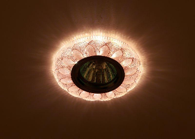 Светильник DK LD5 PK/WH декор cо светодиодной подсветкой MR16 роз. ЭРА Б0028089