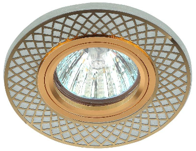 Светильник DK LD42 WH/GD декор cо светодиодной подсветкой MR16 бел./золото ЭРА Б0037382