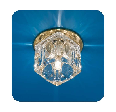 Светильник Ice 12 7 04 с огран. стеклом куб большой зол. G4 ИТАЛМАК IT8169