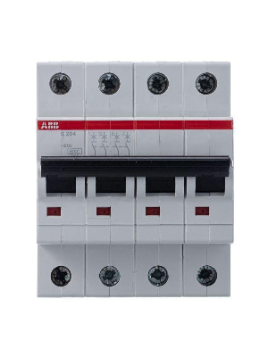 Выключатель автоматический модульный 4п C 25А 6кА S204 C25 ABB 2CDS254001R0254