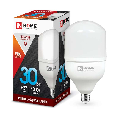 Лампа светодиодная LED-HP-PRO 30Вт 230В 4000К E27 2700лм IN HOME 4690612031071