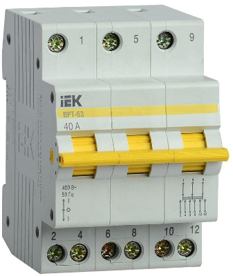 Выключатель-разъединитель трехпозиционный 3п ВРТ-63 40А ИЭК MPR10-3-040