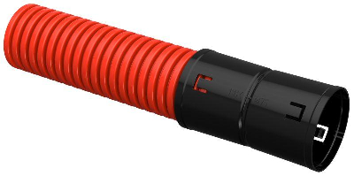 Труба гофрированная двустенная ПНД d75 с муфтой красн. (уп.50м) ИЭК CTG12-075-K04-050-R